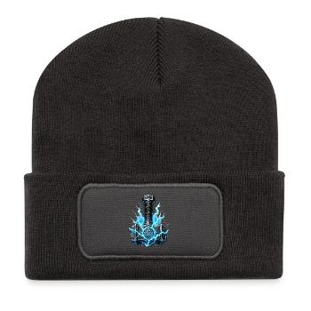 Marteau de foudre Puissance Celtique - Beanie recyclé à patch - charbon - Devant