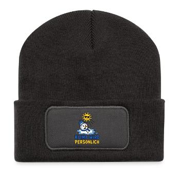 Klima wird persönlich schmelzender Schneemann - Recycelte Patch Beanie - Dunkelgrau - Vorne