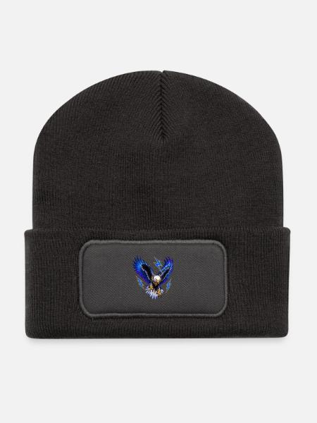 Blitzadler Goldkralle - Recycelte Patch Beanie - Dunkelgrau