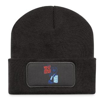 Padel – Walls Are My Doubles Partner - Recycelte Patch Beanie - Dunkelgrau - Vorne