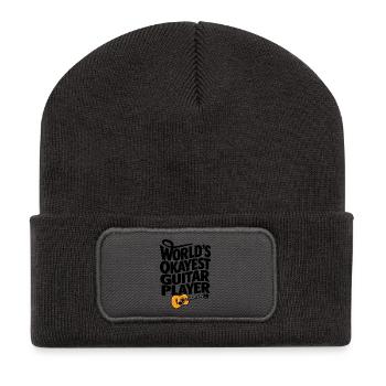 Lustiger Gitarrist, Gitarrist, Musiker, Bandkunst - Recycelte Patch Beanie - Dunkelgrau - Vorne
