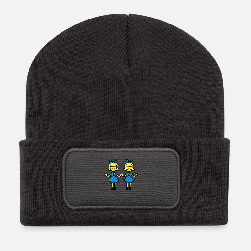 Les soeurs jumelles - Beanie recyclé à patch - charbon