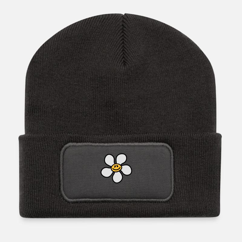 flowerinchen_3c - Beanie recyclé à patch - charbon