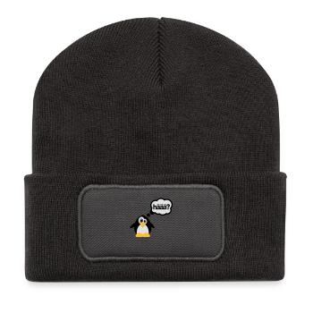 Penguins - Haaa? - Beanie recyclé à patch - charbon - Devant