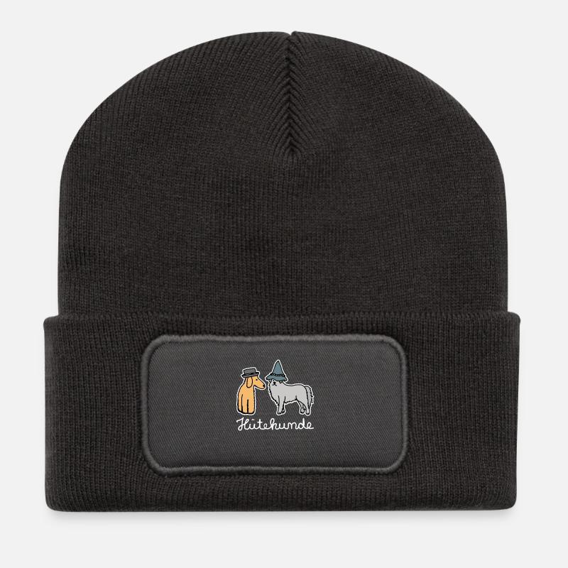 Hütehunde Hunde mit Hut Huetehund - Recycelte Patch Beanie - Dunkelgrau