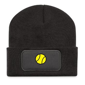 Tennisball - Recycelte Patch Beanie - Dunkelgrau - Vorne