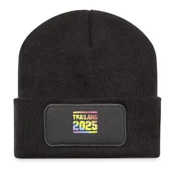 Thailand 2025 Bunt - Recycelte Patch Beanie - Dunkelgrau - Vorne