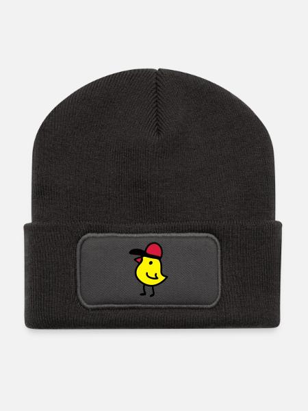 Küken Cappy 3 - Recycelte Patch Beanie - Dunkelgrau