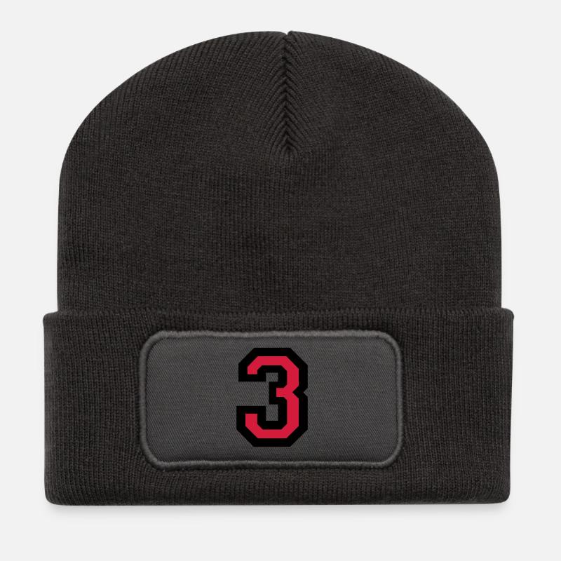 Number Three - The number 3 - Recycled Patch Beanie - dark grey