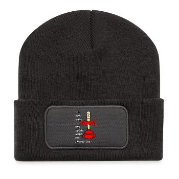 Pömpel - Recycelte Patch Beanie - Dunkelgrau - Vorne