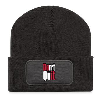 frame don t quit don't give up do it do it text - Recycled Patch Beanie - dark grey - Front