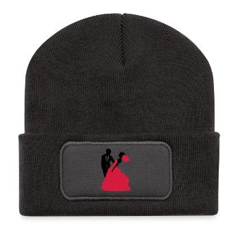 Mariage, Mariée, Le marié - Beanie recyclé à patch - charbon - Devant