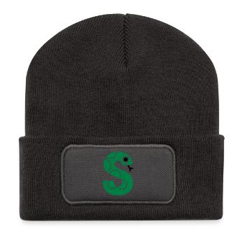 Letter s - Recycelte Patch Beanie - Dunkelgrau - Vorne