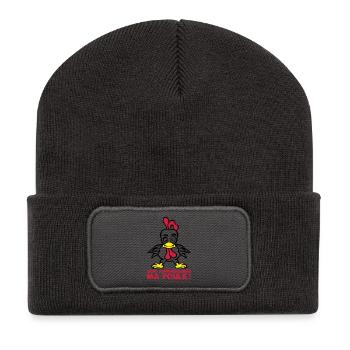 ajouter age bon anniversaire ma poule - Beanie recyclé à patch - charbon - Devant