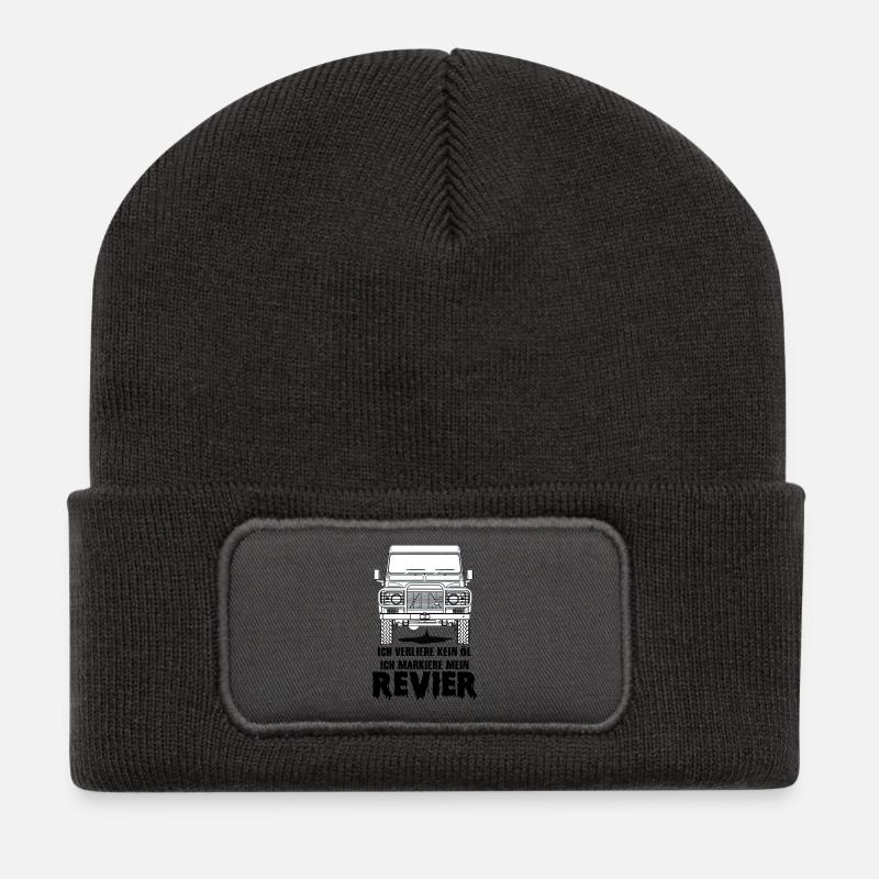 Defender lustig funny Geschenk - Recycelte Patch Beanie - Dunkelgrau