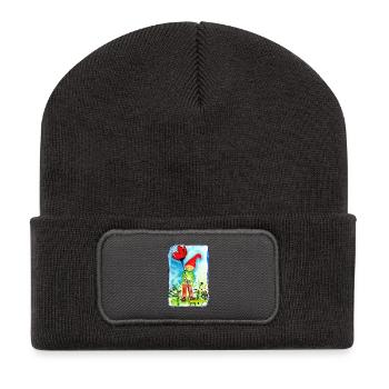 Zwerg - Recycelte Patch Beanie - Dunkelgrau - Vorne