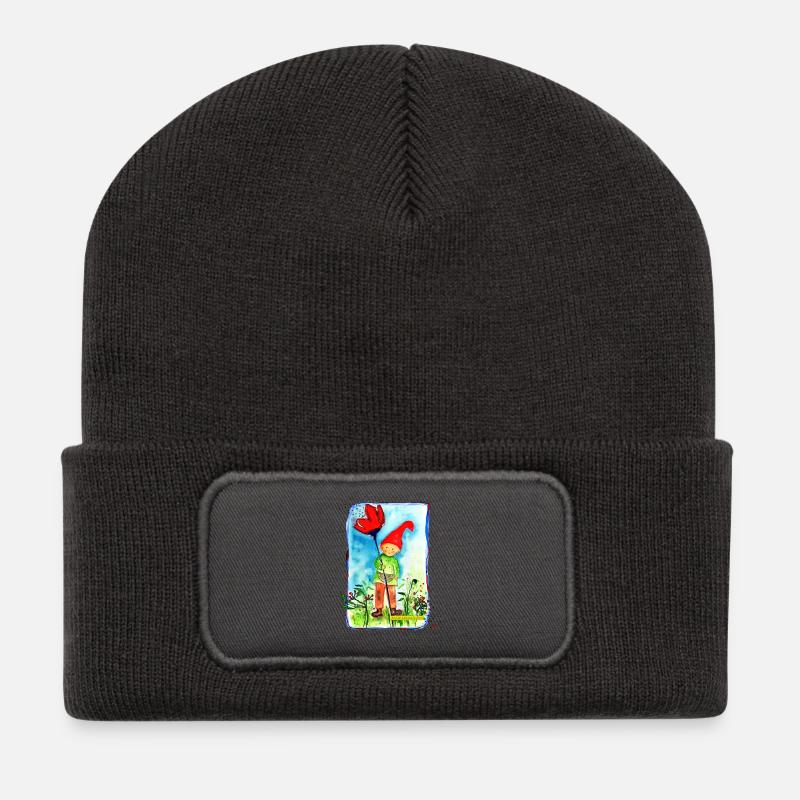 Zwerg - Recycelte Patch Beanie - Dunkelgrau