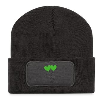 Cadeau pour la fête des mères : Idée de cadeau pour la fête des mères - Beanie recyclé à patch - charbon - Devant
