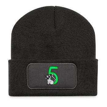 5 Anniversaire 5 ans avec motif animal - cinq - Beanie recyclé à patch - charbon - Devant