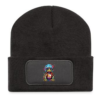 Turtle small and colorful - Recycled Patch Beanie - dark grey - Front