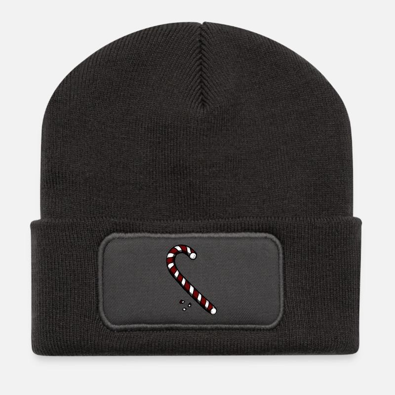 Candy Cane - Recycelte Patch Beanie - Dunkelgrau
