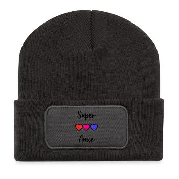 GREAT FRIEND - Recycled Patch Beanie - dark grey - Front