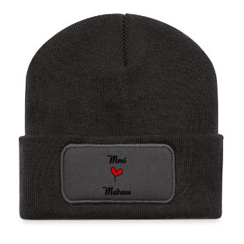 VIELEN DANK. GELIEBTE - Recycelte Patch Beanie - Dunkelgrau - Vorne