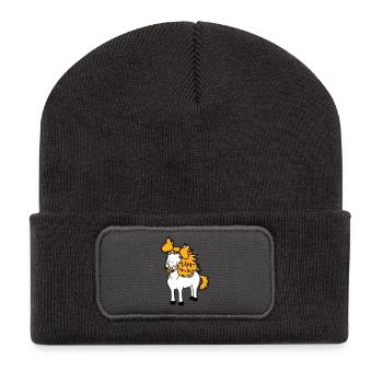 Horse Cute Pony Girl Female Girl Horse Girl - Recycled Patch Beanie - dark grey - Front