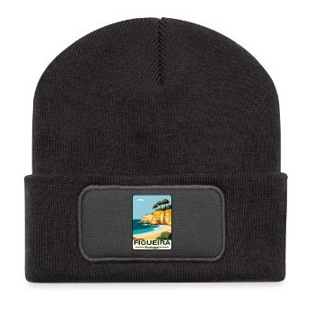 Côte de Figueira Portugal - Beanie recyclé à patch - charbon - Devant