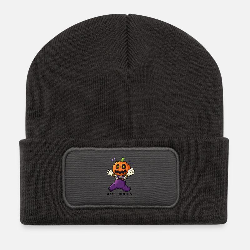 Aaa RUUUN ! - Beanie recyclé à patch - charbon