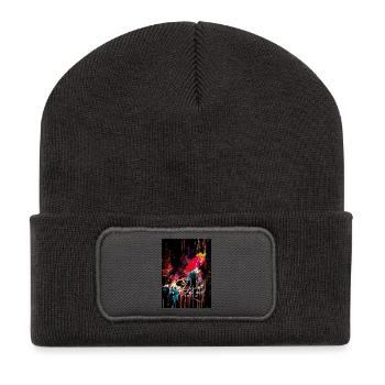 Ojio-Constellart- Colorful Abstract Explosion - Recycled Patch Beanie - dark grey - Front