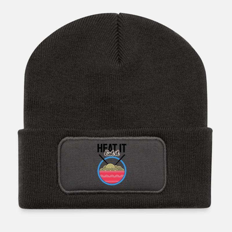 Varm det spis det ramen - Recycled Patch Beanie - mørkegrå
