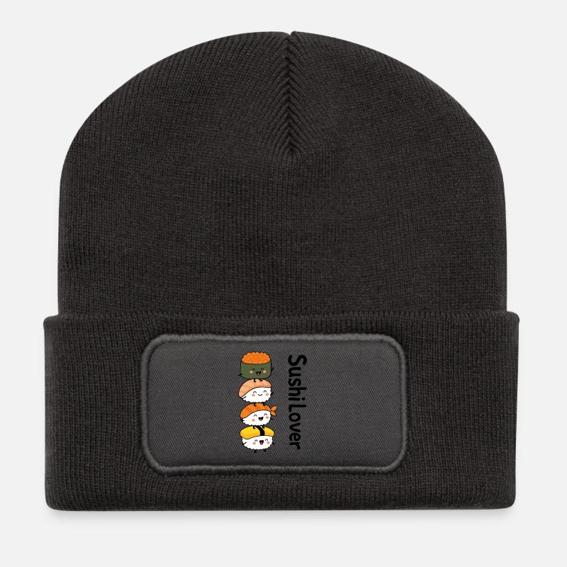Sushi Lover – Turm der Niedlichkeit - Recycelte Patch Beanie - Dunkelgrau