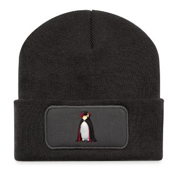 Funny Halloween Penguin Vampire Cartoon Fun - Recycled Patch Beanie - dark grey - Front