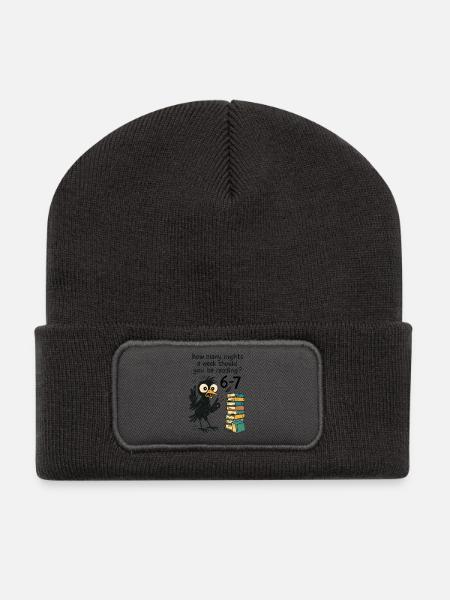 Six Seven Meme 6 7 Rabe Bücher 67 Humor - Recycelte Patch Beanie - Dunkelgrau
