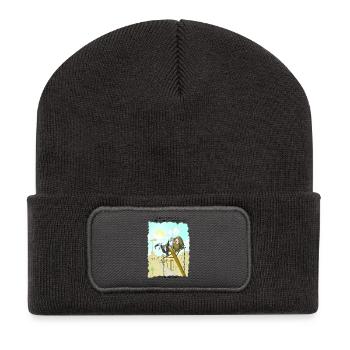 Les vautours - Beanie recyclé à patch - charbon - Devant