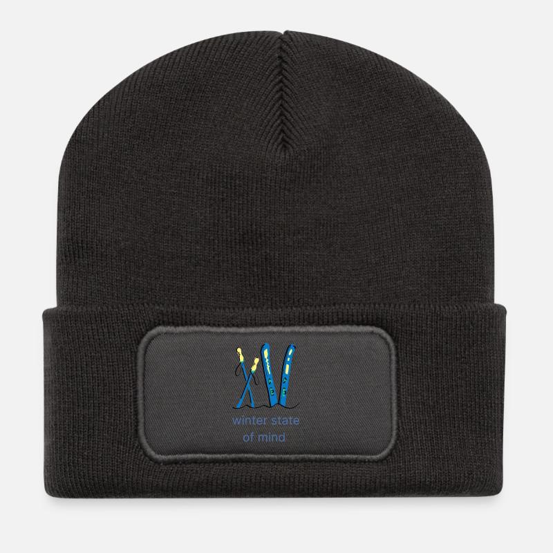 winter state of mind - Recycelte Patch Beanie - Dunkelgrau