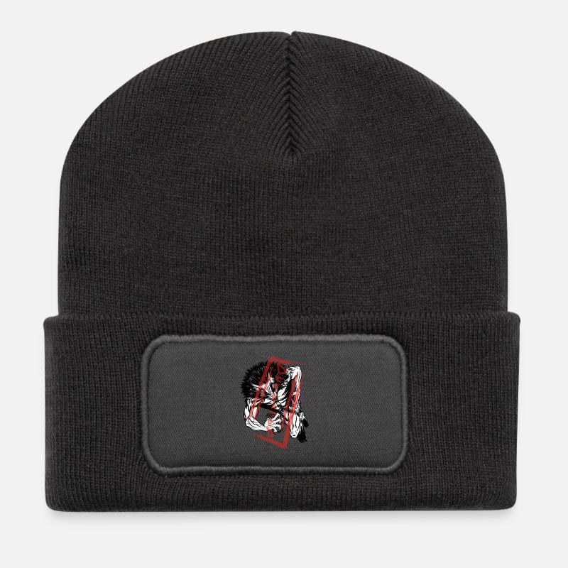 Der Besiegte: Werwolf-Monster - Recycelte Patch Beanie - Dunkelgrau