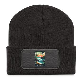 Explore Acapulco in Mexico Tropical Travel Art - Recycled Patch Beanie - dark grey - Front