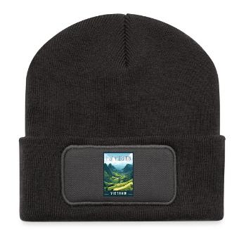 Découvrez les majestueux paysages de Ha Giang au Vietnam - Beanie recyclé à patch - charbon - Devant