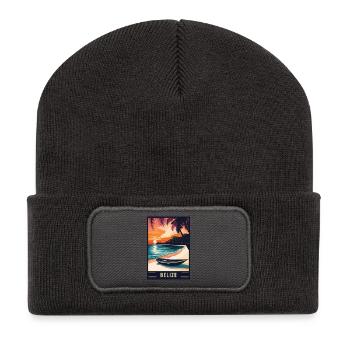 Entdecken Sie das tropische Paradies von Belize - Recycelte Patch Beanie - Dunkelgrau - Vorne