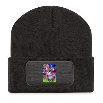 Koala - Recycelte Patch Beanie - Dunkelgrau - Vorne