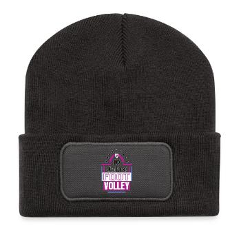 10 Jahre Footvolley Jubiläum Footvolleyspielerin - Recycelte Patch Beanie - Dunkelgrau - Vorne