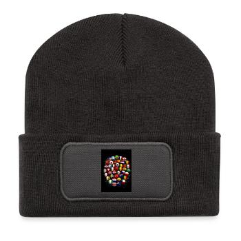 Balles de drapeau Football mondial - Beanie recyclé à patch - charbon - Devant