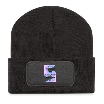 Stay focused on your goal - Recycled Patch Beanie - dark grey - Front