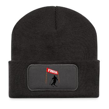 Ski Finish Line - Recycled Patch Beanie - dark grey - Front