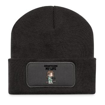 Das Leben durch die Kamera genießen - Recycelte Patch Beanie - Dunkelgrau - Vorne