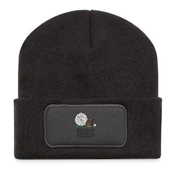 Hirte und Herde: komische Szene - Recycelte Patch Beanie - Dunkelgrau - Vorne