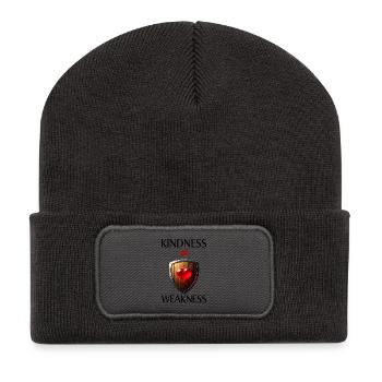 Verwechsle Güte nicht mit Schwäche - Recycelte Patch Beanie - Dunkelgrau - Vorne