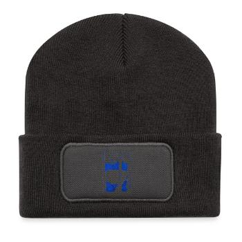 Panda in Wasserfarbe, handgezeichnet, No AI - Recycelte Patch Beanie - Dunkelgrau - Vorne